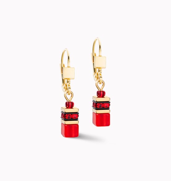 GeoCube Iconic Earrings Red